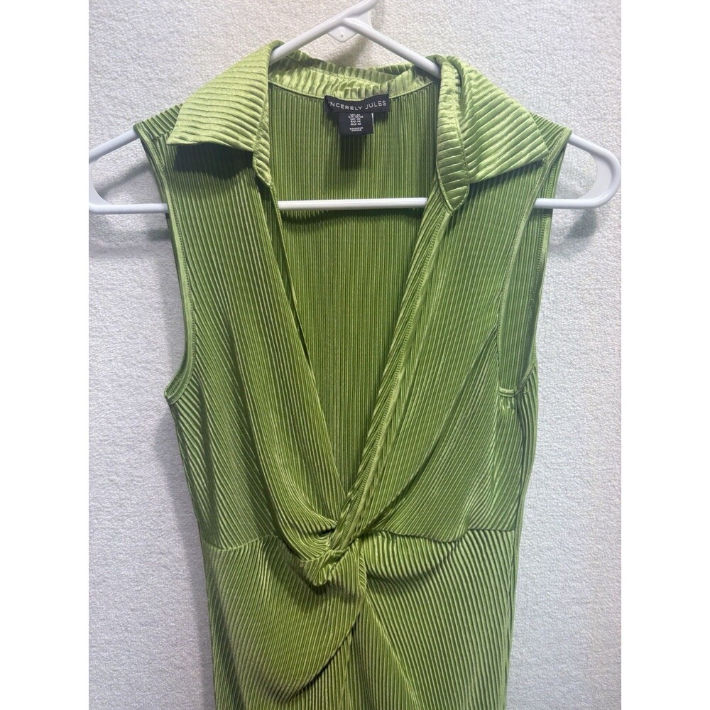 Sincerely Jules Newton Green Pleated Collared Dress-M